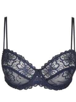 MARIE JO Jane Horizontal Seam Balcony Bra - Velvet Blue -Outlet Soft Curve Bra Store 0101332vel 20plain
