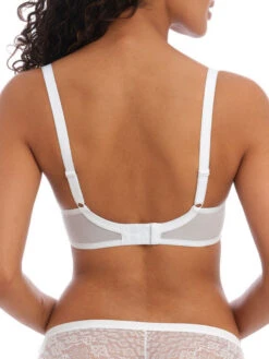 Freya Fancies Padded Half Cup Bra - White -Outlet Soft Curve Bra Store BraForMe Lingerie Freya AA1013 Half Cup Bra White WHE B1