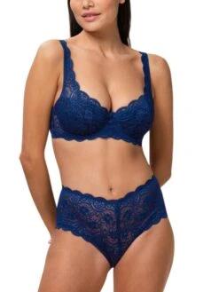 Triumph Amourette 300 WHP Half Cup Bra - Deep Water -Outlet Soft Curve Bra Store BraForMe Triumph Amourette WHP 300 X Deep Water 6722 Full1