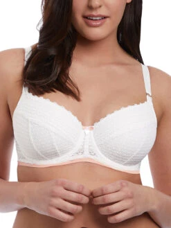 FREYA Daisy Lace Half Cup Balcony Bra - White