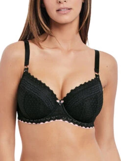 FREYA Daisy Lace Half Cup Balcony Bra - Noir