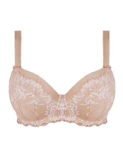FANTASIE Aubree Padded Half Cup Bra - Natural Beige -Outlet Soft Curve Bra Store aubree natural beige uw padded half cup bra fl6933 cutout