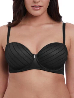 FREYA Cameo Strapless Moulded Bra - Black -Outlet Soft Curve Bra Store braforme aa3163 blk freya lingerie cameo black underwired deco strapless moulded bra f2