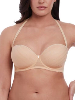 FREYA Cameo Strapless Moulded Bra - Sand 9 FREYA Cameo Strapless Moulded Bra - Sand -Outlet Soft Curve Bra Store braforme aa3163 sad freya lingerie cameo sand underwired deco strapless moulded bra f2