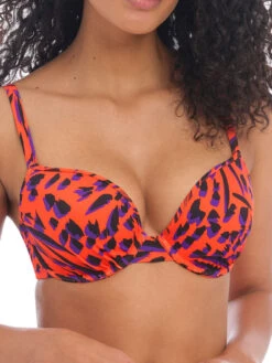 FREYA Tiger Bay Moulded Plunge Bikini Top - Sunset