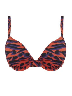 FREYA Tiger Bay Moulded Plunge Bikini Top - Sunset -Outlet Soft Curve Bra Store braforme as200715 sut back freya swim tiger bay sunset underwired moulded plunge bikini top p