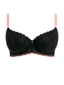 FREYA Offbeat Padded Half Cup Bra - Black -Outlet Soft Curve Bra Store braforme bra freya offbeat 5453 blk plain