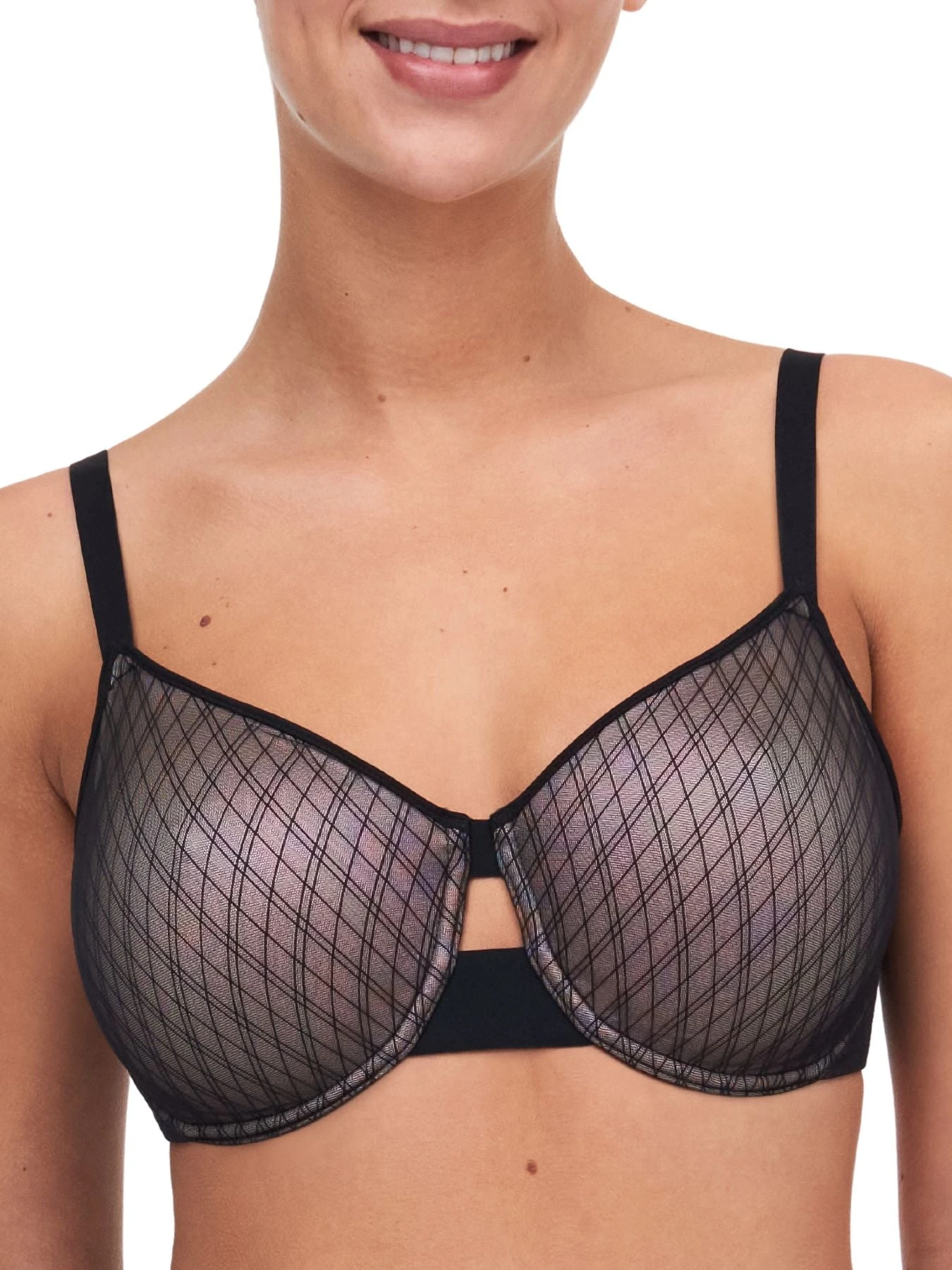 Chantelle Smooth Lines Very Covering Moulded Bra - Black/Beige 1 Chantelle Smooth Lines Very Covering Moulded Bra - Black/Beige