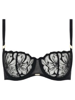 Chantelle Fleurs Half Cup Balcony Bra - Black -Outlet Soft Curve Bra Store braforme chantelle c12m50 011 c
