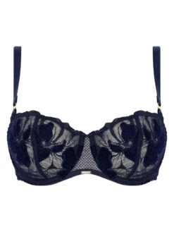 Chantelle Fleurs Signature Half Cup Balcony Bra - Velvet Marine Blue -Outlet Soft Curve Bra Store braforme chantelle lingerie 12q50 c