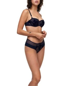 Chantelle Fleurs Signature Half Cup Balcony Bra - Velvet Marine Blue -Outlet Soft Curve Bra Store braforme chantelle lingerie 12q50 fl