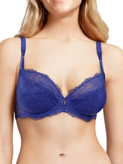 Chantelle Waltz Half Cup Balconnette Bra - Navy