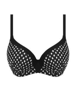 FANTASIE Santa Monica Moulded Bikini Top - Black/White -Outlet Soft Curve Bra Store braforme fantasie santa monica fs6721 bli black white uw moulded bikini top p
