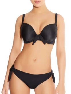 FREYA Deco Swim Moulded Bikini Top - Black -Outlet Soft Curve Bra Store braforme freya swimwear as3284 blk deco swim black moulded bikini top full