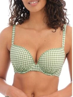 FREYA Check In Moulded Bikini Top - Khaki
