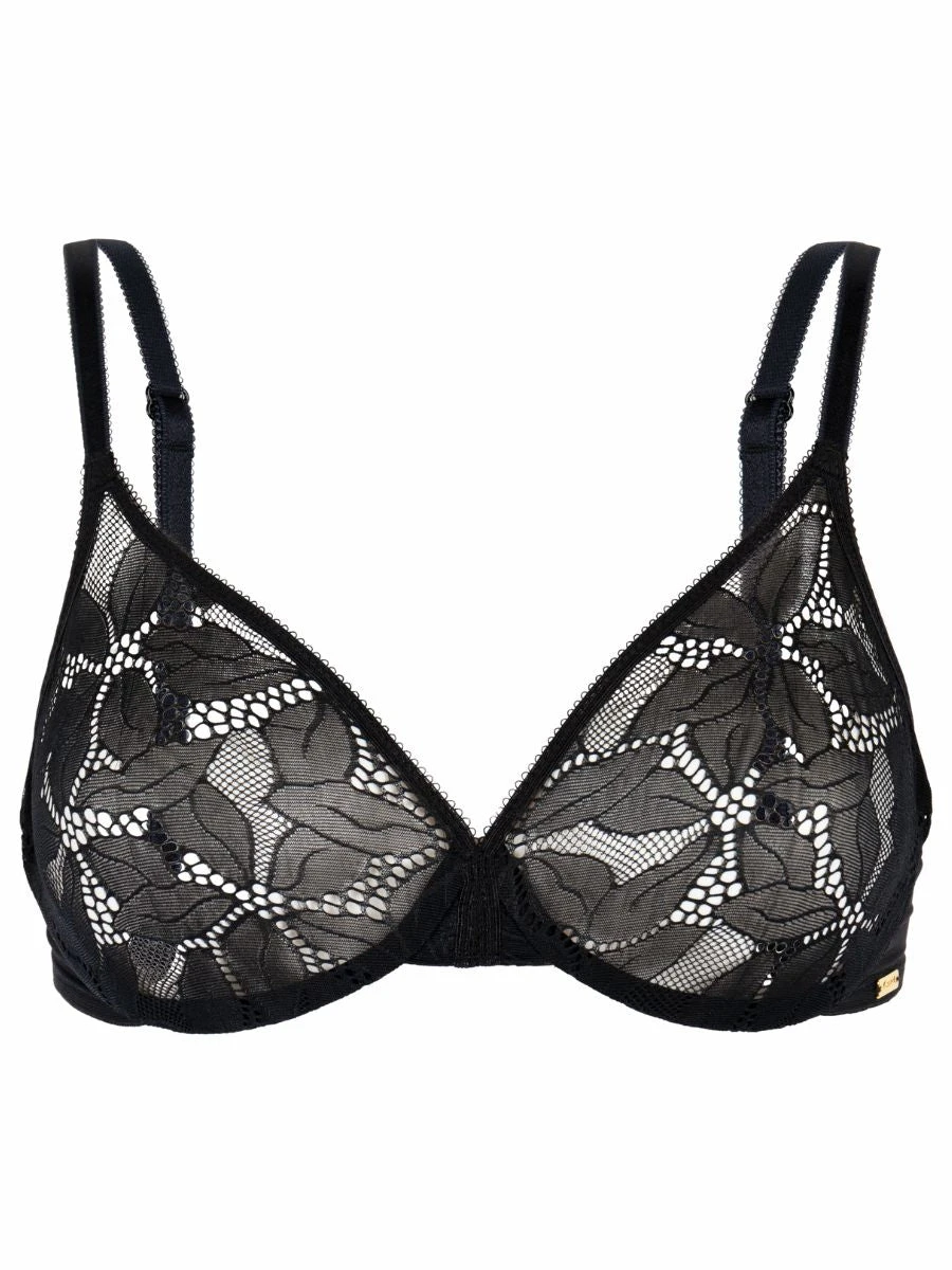 Gossard Glossies Lotus Sheer Moulded Bra - Black 5 Gossard Glossies Lotus Sheer Moulded Bra - Black - Image 5