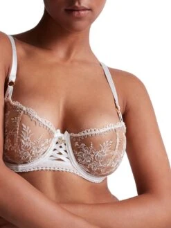 Aubade Tresor Infini Half Cup Bra - White Wind -Outlet Soft Curve Bra Store braforme lingerie aubade tresnor infini whiw white wind idf14 fc