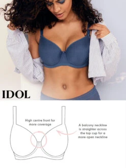 FREYA Idol Moulded Balcony Bra - Vintage Denim -Outlet Soft Curve Bra Store braforme lingerie freya aa1050 info