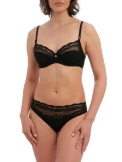 Wacoal Ravissant Balcony Bra - Black -Outlet Soft Curve Bra Store braforme lingerie wacoal ravissant bras we600506 black full