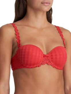 MARIE JO Avero Padded Strapless Bra - Scarlet -Outlet Soft Curve Bra Store braforme marie jo avero 0200413 sca padded strapless bra s