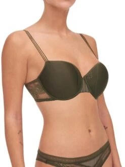 Passionata Maddie Half Cup Memory Bra - Khaki -Outlet Soft Curve Bra Store braforme passionata by chantelle lingerie bra maddie 079 khaki p47h90 s