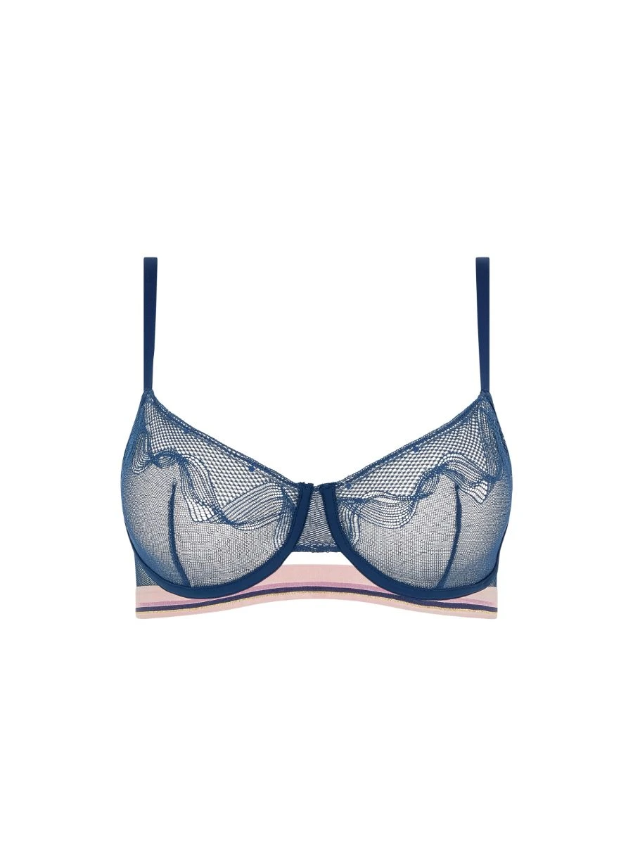 Passionata Paola Half Cup Bra - Intense Blue 5 Passionata Paola Half Cup Bra - Intense Blue - Image 5