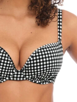 FREYA Check In Bikini Top - Monochrome -Outlet Soft Curve Bra Store braforme swimwear as201908 mom freya swim check in monochrome underwired moulded bikini top close