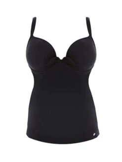 FREYA Deco Swim Moulded Tankini Top - Black -Outlet Soft Curve Bra Store braforme swimwear freya as3869 blk freya swim deco swim black moulded tankini p