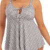 ELOMI Checkmate Moulded Tankini Top - Grey Marl