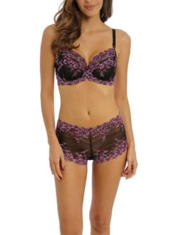 Wacoal Embrace Lace Underwire Bra - Black/ Berry Multi -Outlet Soft Curve Bra Store braforme wacoal embracalace 06511 92 full