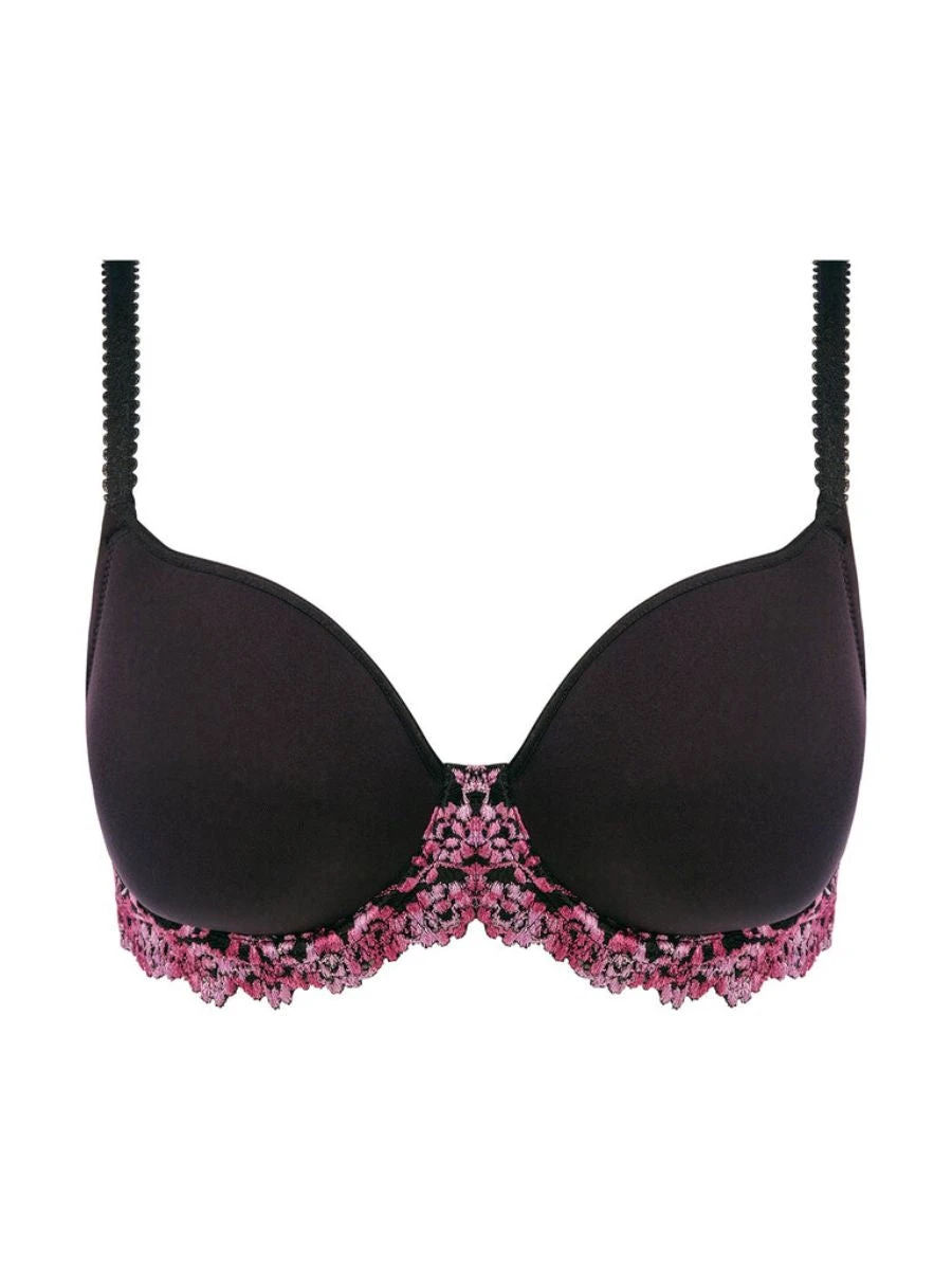 Wacoal Embrace Lace Contour Bra - Black/Berry Multi 4 Wacoal Embrace Lace Contour Bra - Black/Berry Multi - Image 4