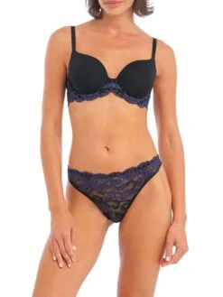 Wacoal Instant Icon Contour Underwired Bra - Black Eclipse -Outlet Soft Curve Bra Store braforme wacoal lingerie instant icon bra wa853322 963 full