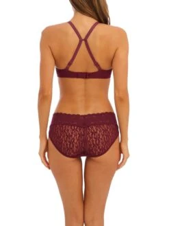 Wacoal Halo Lace Moulded Bra - Zinfandel 10 Wacoal Halo Lace Moulded Bra - Zinfandel -Outlet Soft Curve Bra Store braforme wacoal lingerie moulded wa851205 zin b1