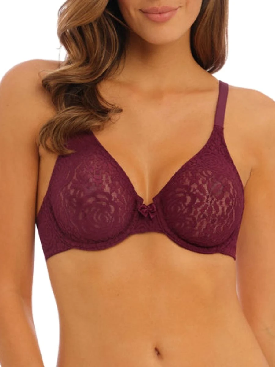Wacoal Halo Lace Moulded Bra - Zinfandel 1 Wacoal Halo Lace Moulded Bra - Zinfandel