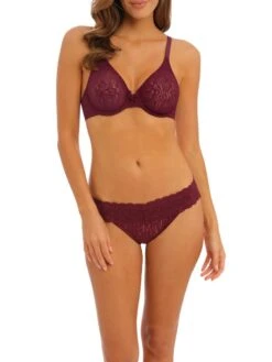 Wacoal Halo Lace Moulded Bra - Zinfandel 8 Wacoal Halo Lace Moulded Bra - Zinfandel -Outlet Soft Curve Bra Store braforme wacoal lingerie moulded wa851205 zin full