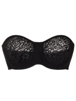 Wacoal Halo Lace Strapless Bra - Black -Outlet Soft Curve Bra Store braforme wacoal lingerie strapless wa854205 blk cut