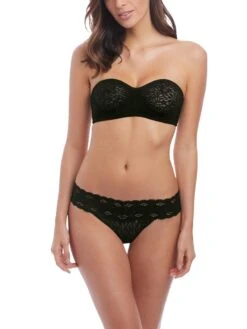 Wacoal Halo Lace Strapless Bra - Black -Outlet Soft Curve Bra Store braforme wacoal lingerie strapless wa854205 blk full