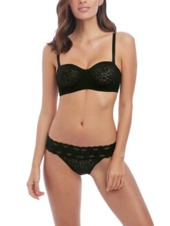 Wacoal Halo Lace Strapless Bra - Black -Outlet Soft Curve Bra Store braforme wacoal lingerie strapless wa854205 blk full1