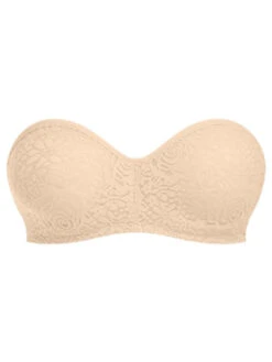 Wacoal Halo Lace Strapless Bra - Nude -Outlet Soft Curve Bra Store braforme wacoal lingerie strapless wa854205 ivy cut