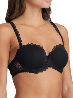 MARIE JO Jane Padded Strapless Bra - Black 9 MARIE JO Jane Padded Strapless Bra - Black -Outlet Soft Curve Bra Store marie jo lingerie strapless bra jane 0101338 blackfs