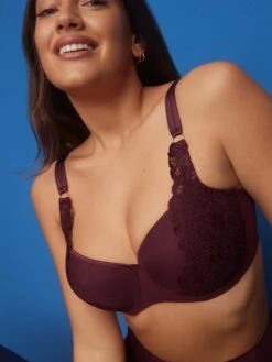 Twist First Night Padded Balcony Bra - Merlot 11 Twist First Night Padded Balcony Bra - Merlot -Outlet Soft Curve Bra Store primadonna twist firstnight merlotbalcony