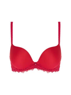 Wacoal Lace Essentiel Contour Bra - Chilli -Outlet Soft Curve Bra Store we136004 chi cutwacoal lace essentiel chill red contour bra